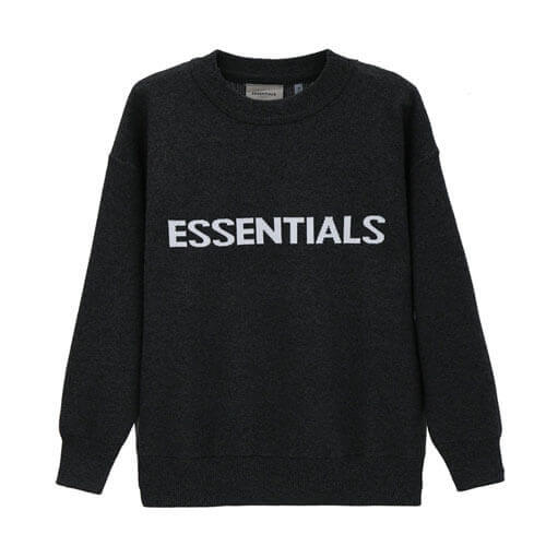 FOG X ESSENTIALS logo intarsia cotton knit jumper Black
